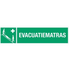 Evacuatiematras – pictogram met tekst