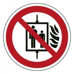 Verboden lift te gebruiken bij brand